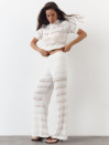 Білі штани з вʼязаного трикотажу з шортами Santorini Knit Pants 446