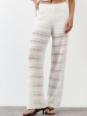 Білі штани з вʼязаного трикотажу з шортами Santorini Knit Pants 446
