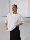 Жіноча футболка "oversize" з котону в білому кольорі