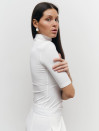 Біла стрейчева футболка з плечиками 407 Sculpt Shoulder