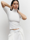 Біла стрейчева футболка з плечиками 407 Sculpt Shoulder
