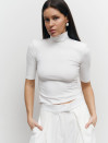 Біла стрейчева футболка з плечиками 407 Sculpt Shoulder