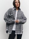 Картата сіра сорочка з гіпюром 408 Lace Flannel