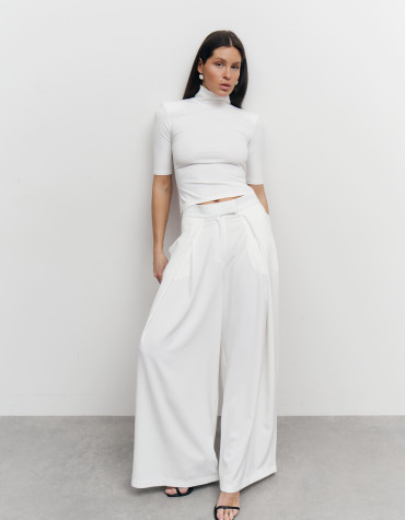 Жіночі штани палаццо Flow Tailored Pants 416 в білому кольорі