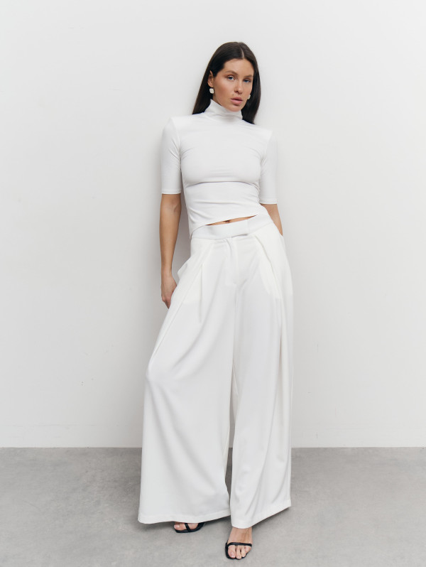Женские брюки палаццо Flow Tailored Pants 416 в белом