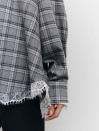 Картата сіра сорочка з гіпюром 408 Lace Flannel