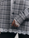 Картата сіра сорочка з гіпюром 408 Lace Flannel