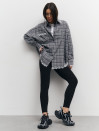 Картата сіра сорочка з гіпюром 408 Lace Flannel