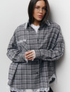 Картата сіра сорочка з гіпюром 408 Lace Flannel