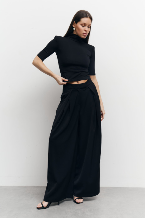 Черные женские брюки палаццо Flow Tailored Pants 416