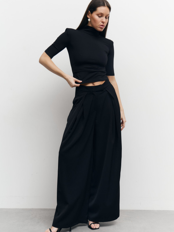 Чорні жіночі штани палаццо Flow Tailored Pants 416 