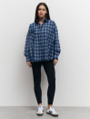 Картата бузкова сорочка з гіпюром 408 Lace Flannel