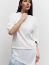 Біла футболка з гіпюром 406 Silk Layer