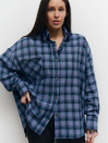 Картата бузкова сорочка з гіпюром 408 Lace Flannel