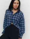 Картата бузкова сорочка з гіпюром 408 Lace Flannel