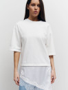 Біла футболка з гіпюром 406 Silk Layer
