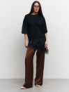 Чорна футболка з гіпюром 406 Silk Layer 