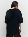 Чорна футболка з гіпюром 406 Silk Layer 