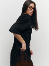 Чорна футболка з гіпюром 406 Silk Layer 