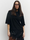 Чорна футболка з гіпюром 406 Silk Layer 