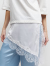 Біла футболка з гіпюром 406 Silk Layer