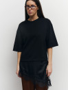 Чорна футболка з гіпюром 406 Silk Layer 