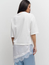 Біла футболка з гіпюром 406 Silk Layer