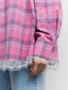 Рожева картата сорочка з гіпюром 408 Lace Flannel