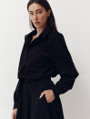 Сорочка з резинкою на поясі 410 Shirt Pure в чорному кольорі