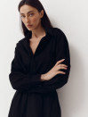 Сорочка з резинкою на поясі 410 Shirt Pure в чорному кольорі