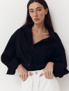 Сорочка з резинкою на поясі 410 Shirt Pure в чорному кольорі