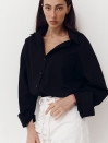 Сорочка з резинкою на поясі 410 Shirt Pure в чорному кольорі
