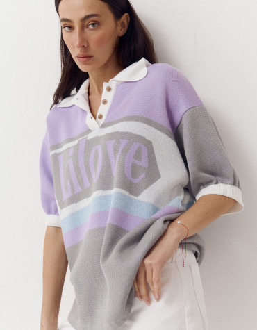 Жіноча футболка поло з трикотажу 418 Jacquard mood 