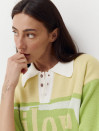 Жовта жіноча футболка поло з трикотажу 418 Jacquard mood 