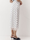 Біла спідниця в горох з атлас-сатину декорована гіпюром Skirt Grace 412 