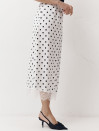 Біла спідниця в горох з атлас-сатину декорована гіпюром Skirt Grace 412 