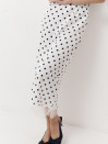 Біла спідниця в горох з атлас-сатину декорована гіпюром Skirt Grace 412 
