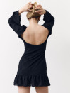 Черное гипюровое платье с открытой спиной Midnight Muse Dress 440