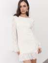 Белое гипюровое платье с открытой спиной Midnight Muse Dress 440