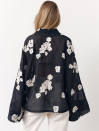 Жіноча блуза стилі кімоно з тенселу Hanami Air Shirt 423 в чорному кольорі