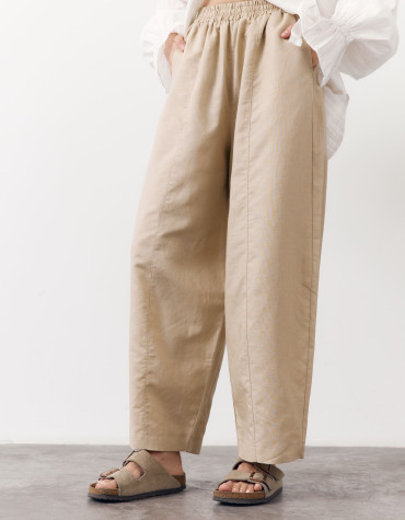 Бежеві лляні штани Banana Linen Beige 428 з преміального льону