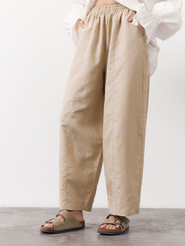Бежеві лляні штани Banana Linen Beige 428 з преміального льону