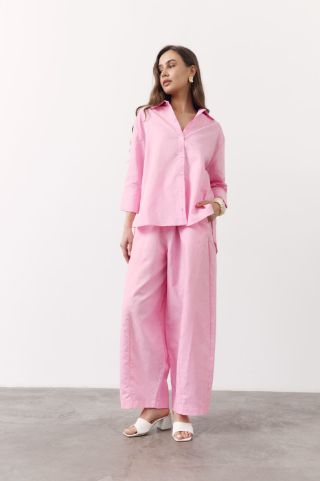 Рожеві лляні штани Banana Linen Pink 428 з преміального льону