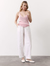 Білі лляні штани Banana Linen White 428 з преміального льону