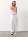 Білі лляні штани Banana Linen White 428 з преміального льону