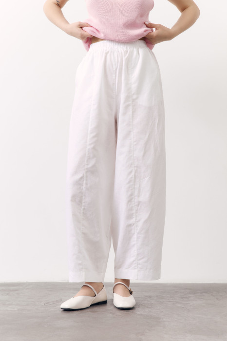 Білі лляні штани Banana Linen White 428 з преміального льону