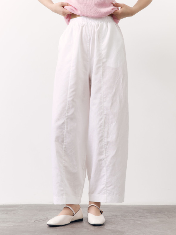 Білі лляні штани Banana Linen White 428 з преміального льону