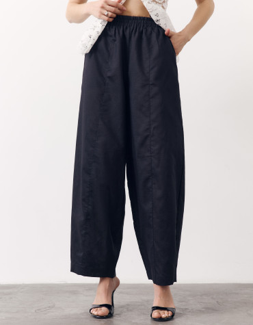 Чорні лляні штани Banana Linen Black 428 з преміального льону