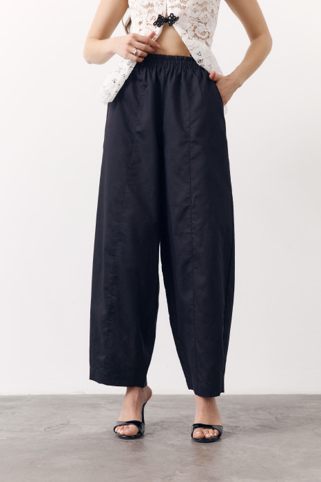 Чорні лляні штани Banana Linen Black 428 з преміального льону