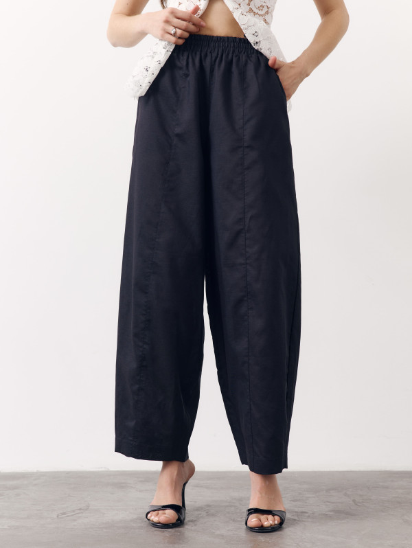 Чорні лляні штани Banana Linen Black 428 з преміального льону